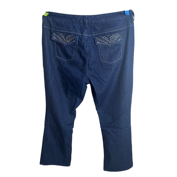 Seven 7 Slim Boot Slimming Silhouette System Dark Wash Denim Women's 24W - Picture 2 of 11